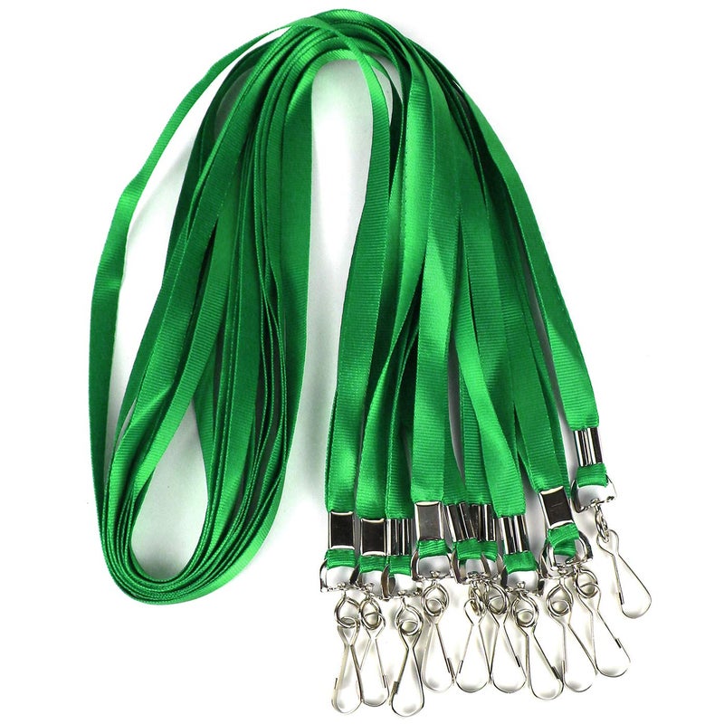 Ollain Bulk Lanyards Premium Cruise Lanyard Nylon Badge Lanyards for Id Holder Perfect for Office, Kids, Teachers (Green, 100Pack) - Image 1
